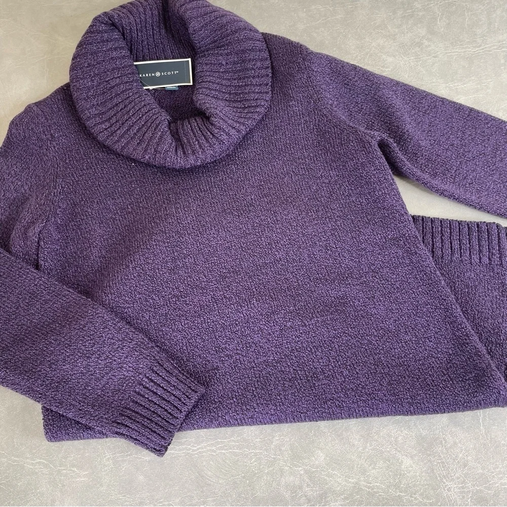 NEW Purple Cowl Neck Tunic Sweater